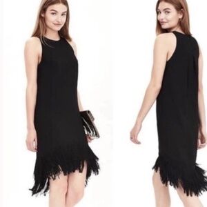Banana Republic little black dress with fringe detail, size 0